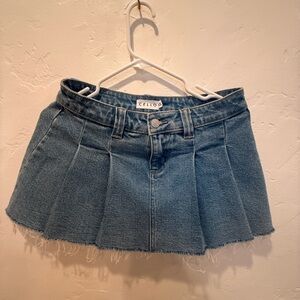 Cello Light Blue Pleated Mini Skirt